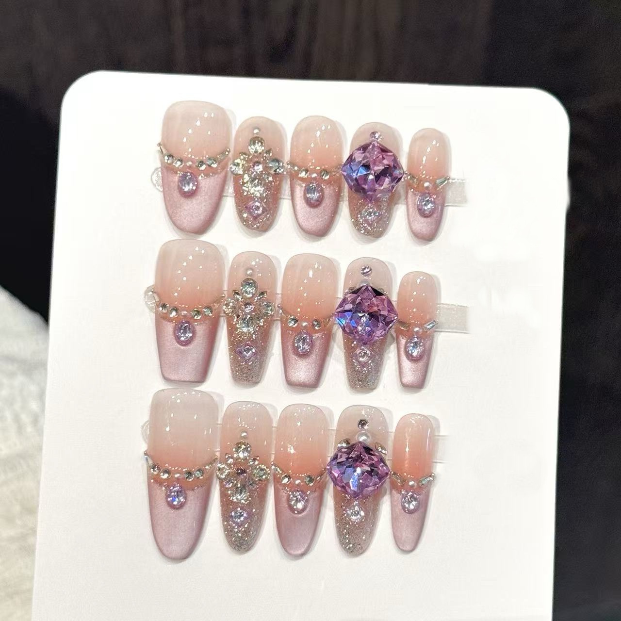 Nail Art Emerald - 10 pz. Unghie Finte a Pressione