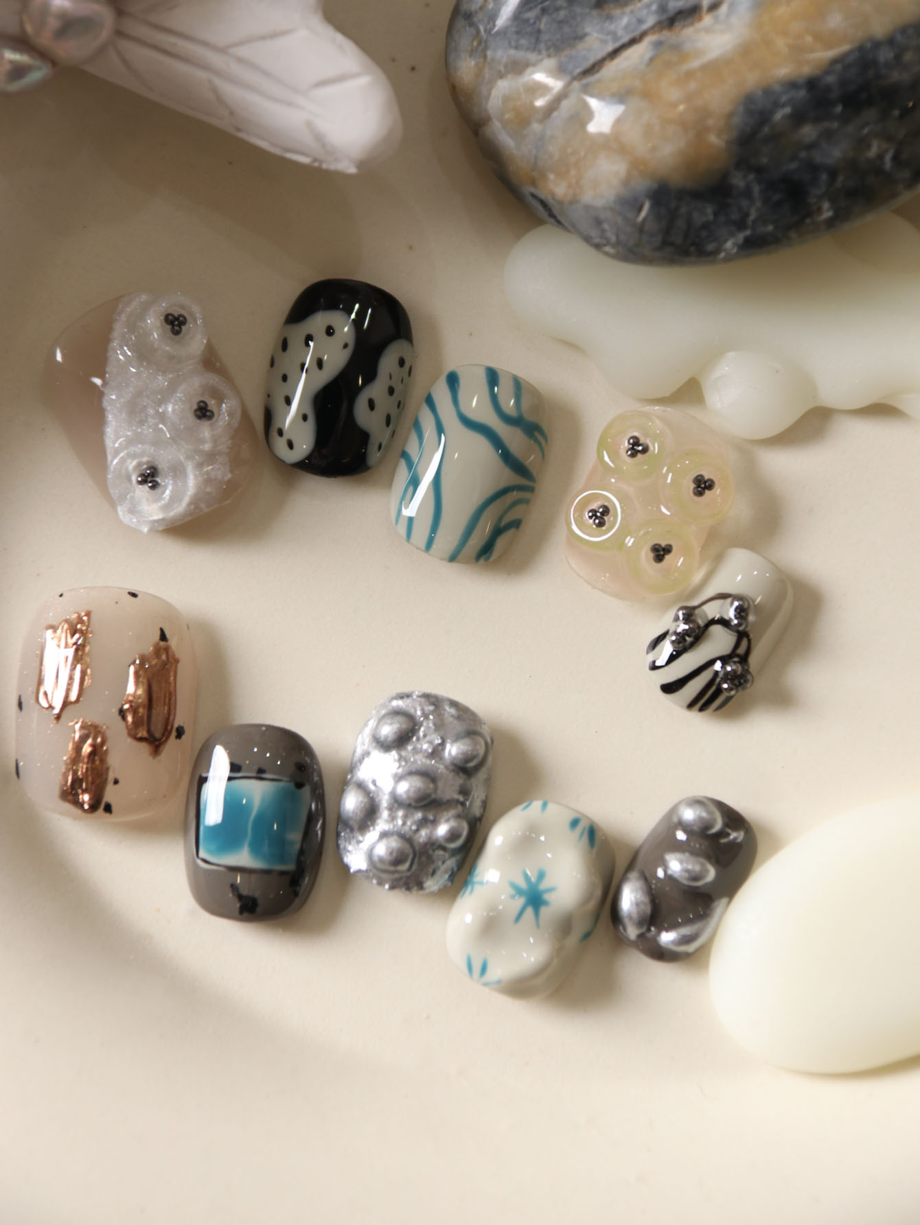 Nail Adhesive Tab - 10 Pezzi Unghie Finte Corte Nere