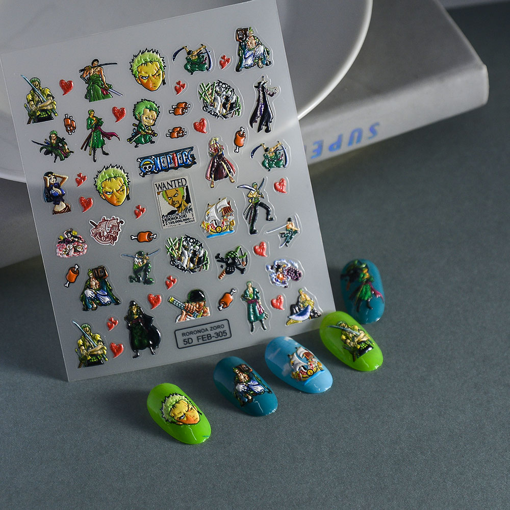 1 Pezzo Adesivi per Unghie 5D  - Nail Art Zoro One Piece recensione e prezzo