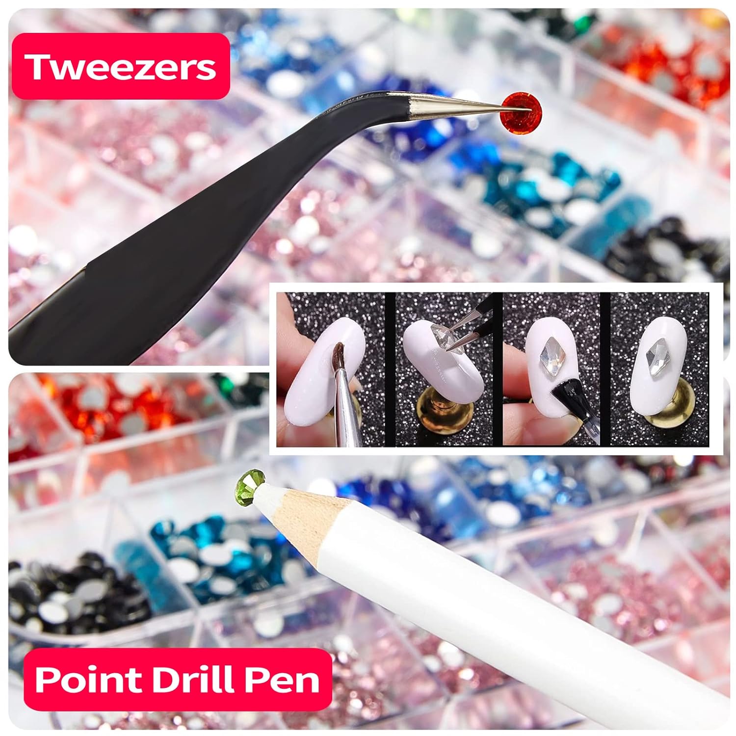 12 griglie di strass per unghi - Nail Art Emerald Green recensione e prezzo