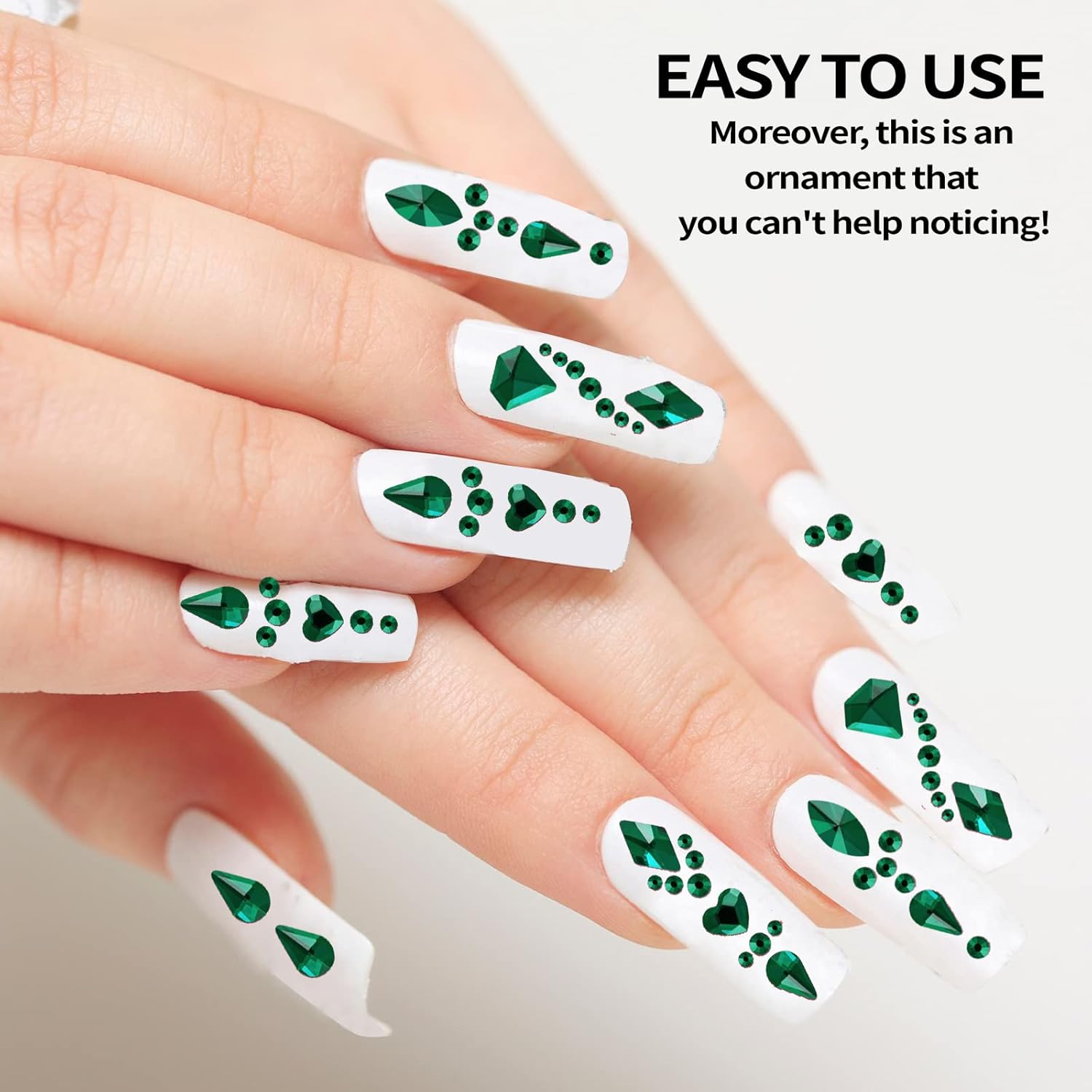 12 griglie di strass per unghi - Nail Art Emerald Green recensione e prezzo